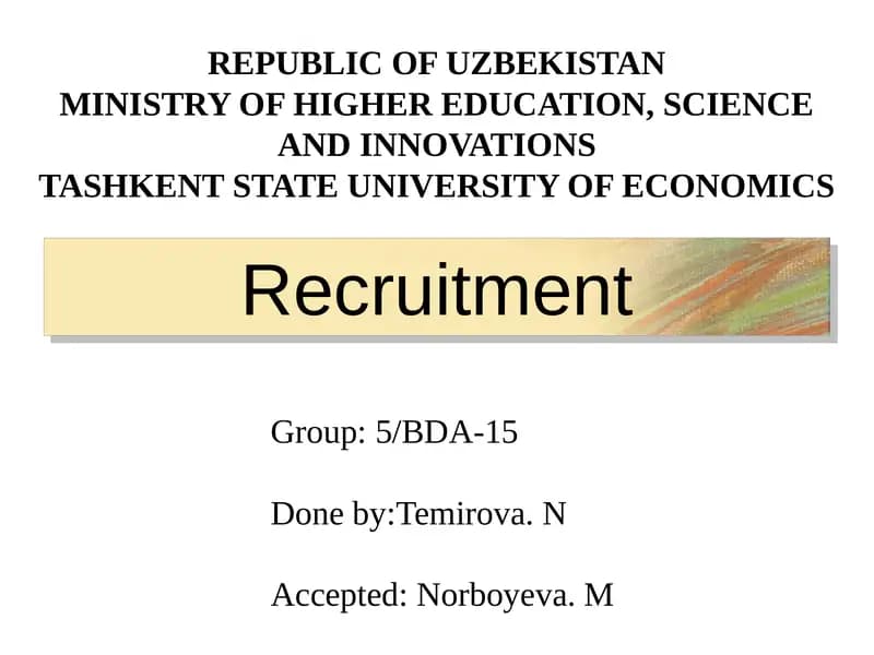Recruitment