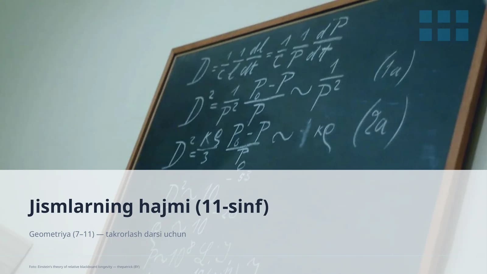Jismlarning hajmi (11-sinf)