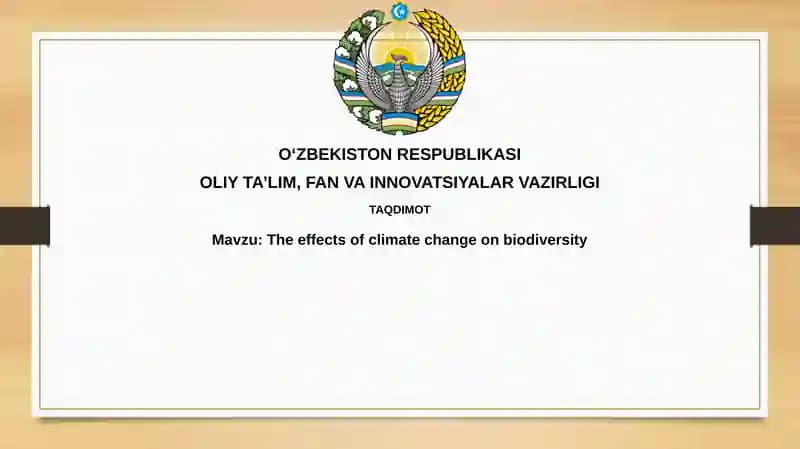 The effects of climate change on biodiversity