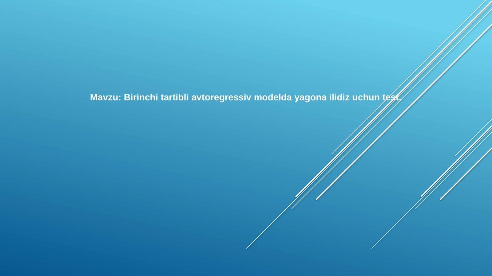Stasionarlik modeli va AR(1) modeli