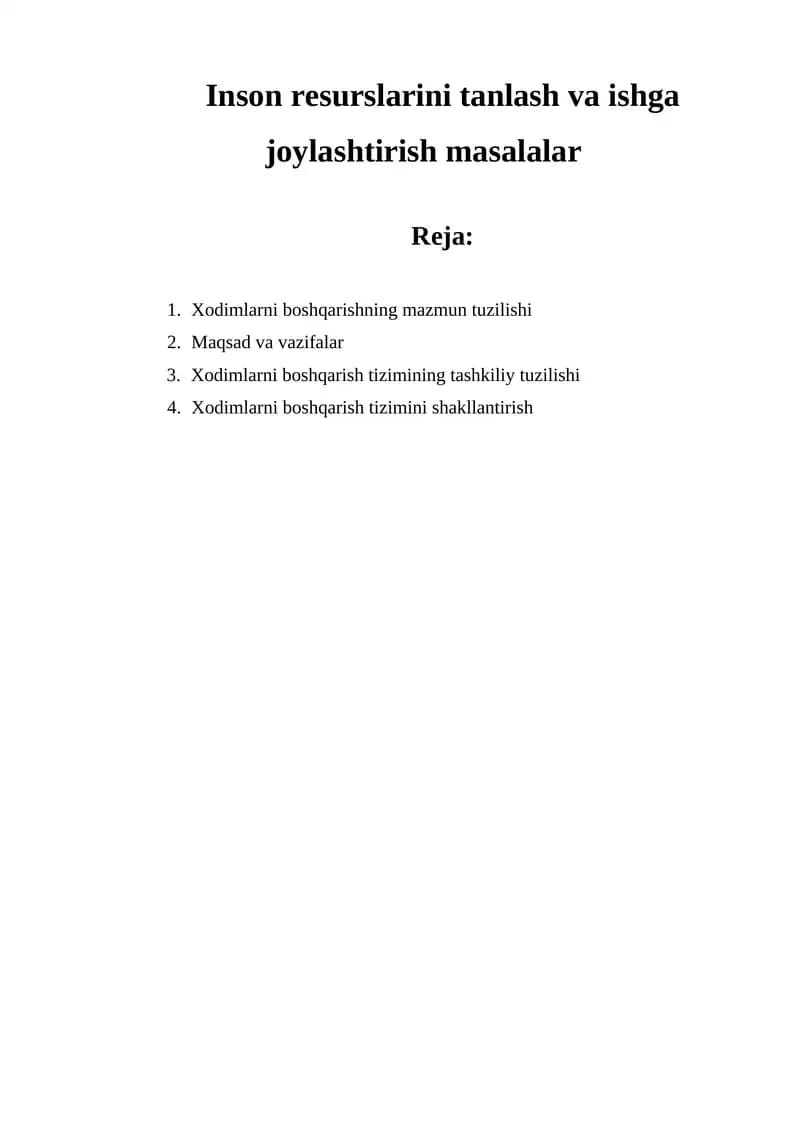 Inson resurslarini boshqarish