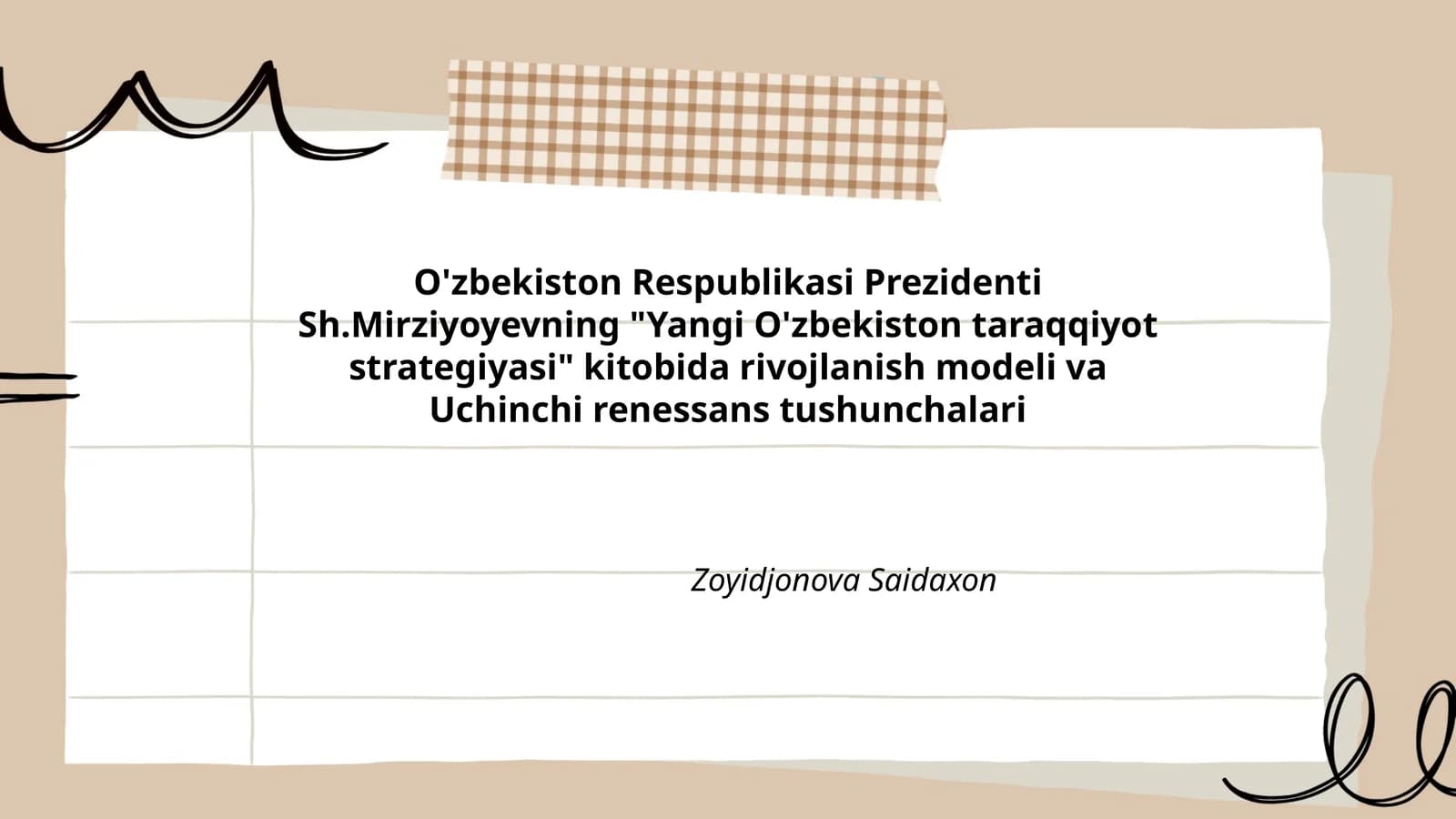 "Yangi O'zbekiston taraqqiyot strategiyasi"