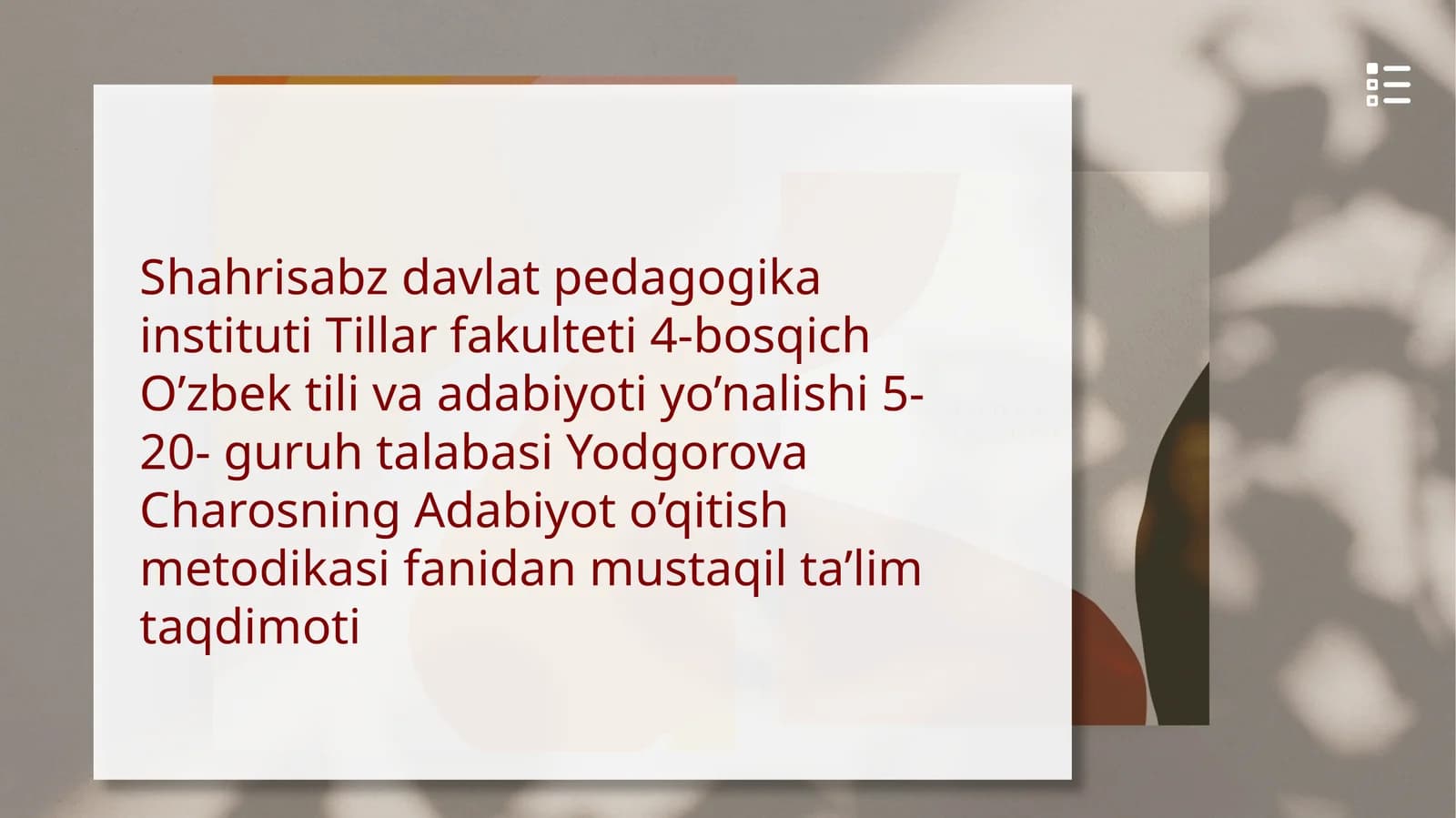 LEHNGSTON HYUZ. “RAHMAT SIZGA, XONIM”