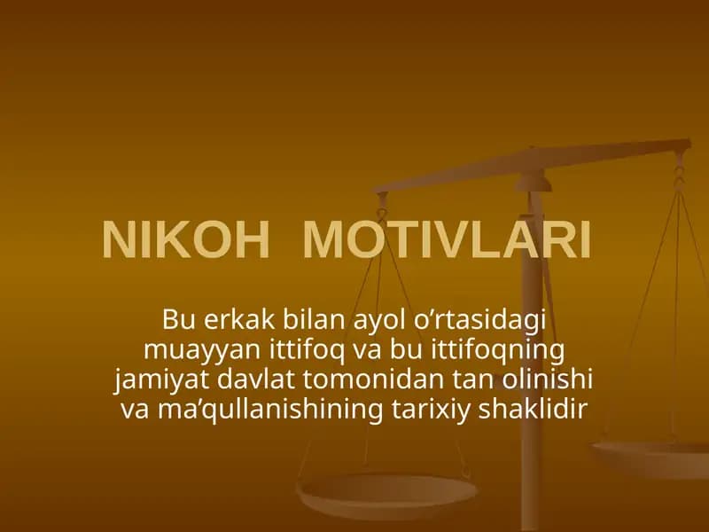 NIKOH MOTIVLARI