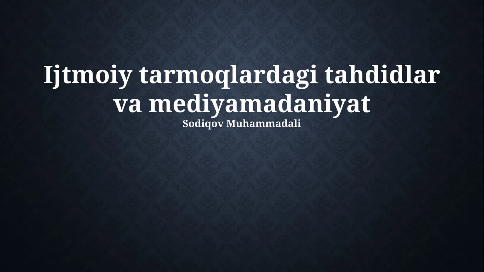 Ijtmoiy tarmoqlardagi tahdidlar va mediyamadaniyat