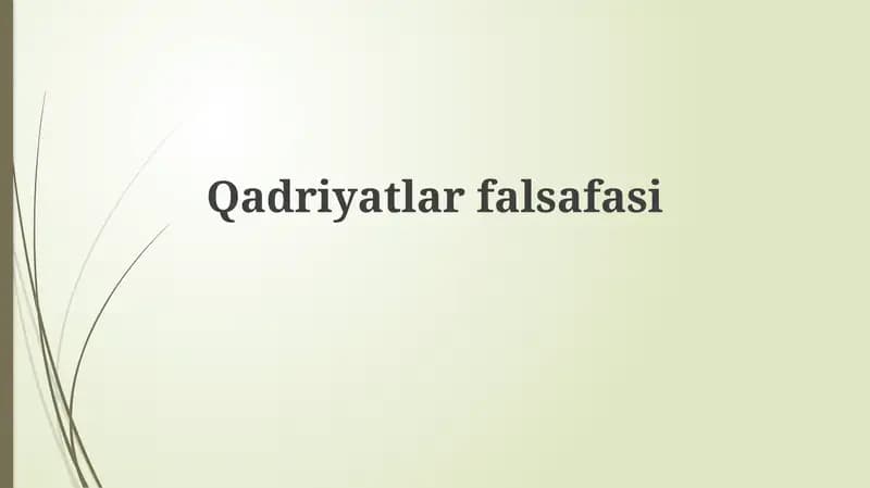 Qadriyatlar falsafasi