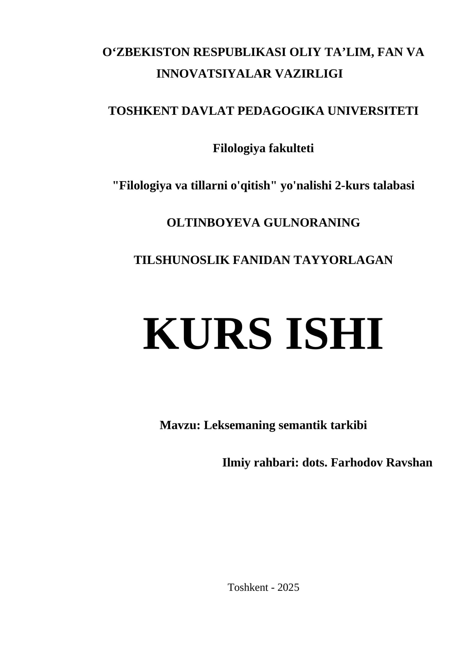 Leksemaning semantik tarkibi