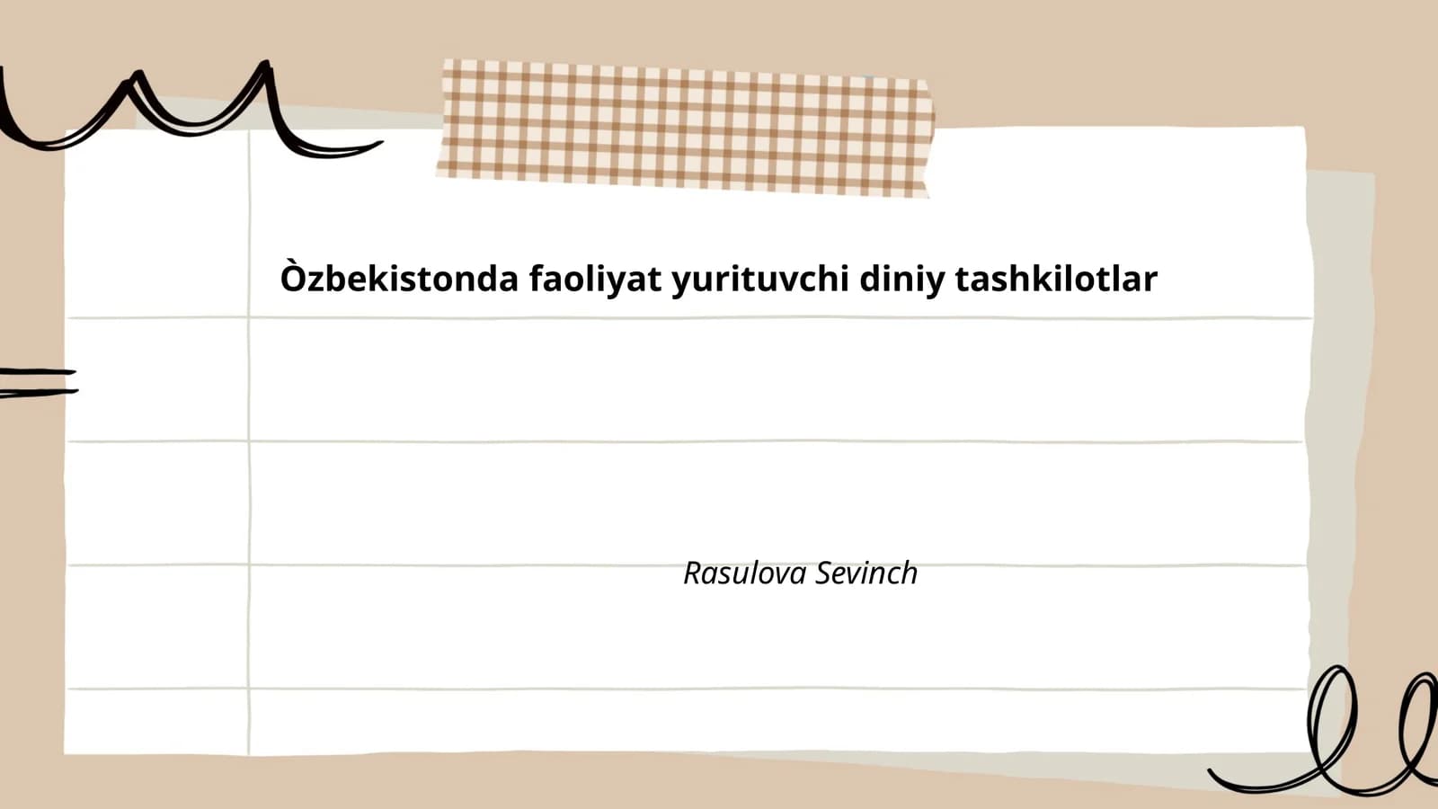 Òzbekistonda faoliyat yurituvchi diniy tashkilotlar