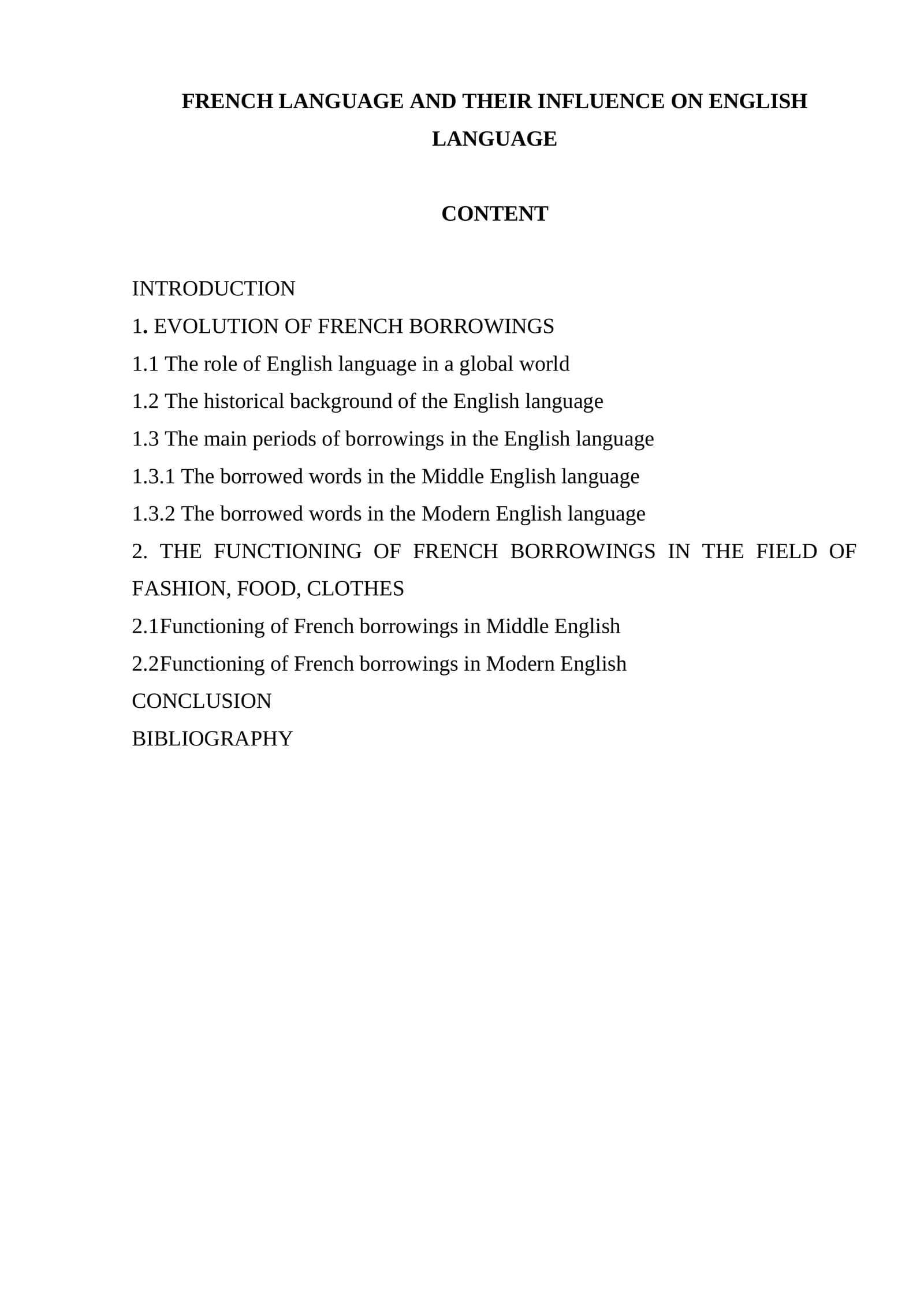 The Influence of French Language on English