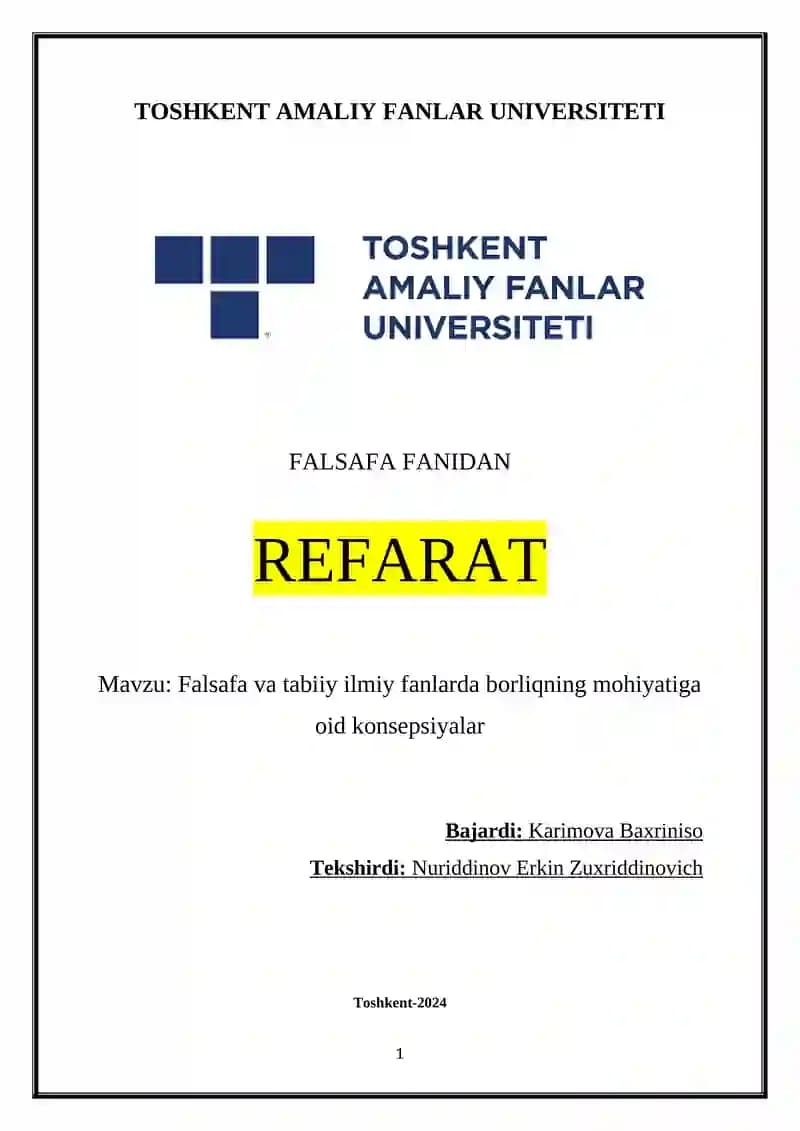 FALSAFA FANIDAN REFARAT
