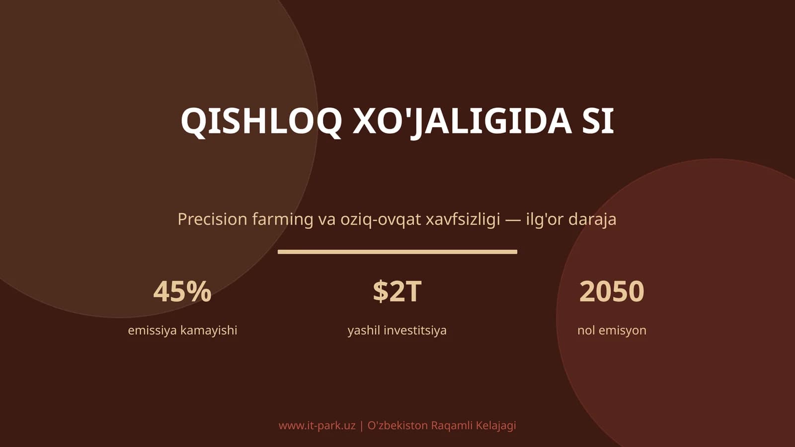 Qishloq xo'jaligida SI