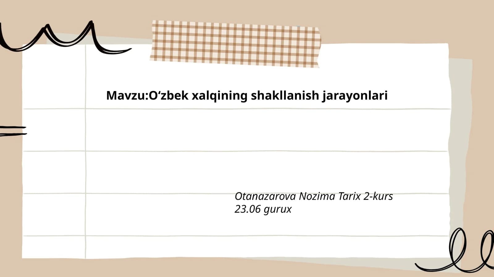 Oʻzbek xalqining shakllanish jarayonlari