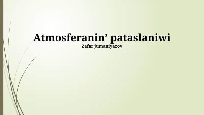 Atmosferanin’ pataslaniwi
