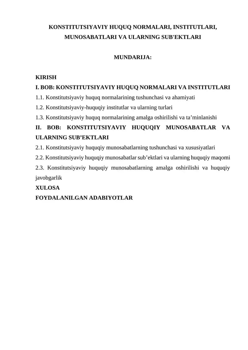 Konstitutsiyaviy Huquq Normarlari