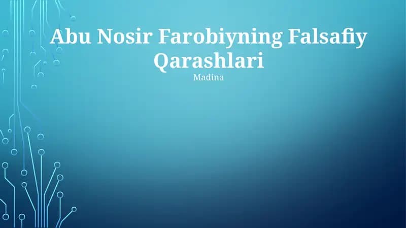 Abu Nosir Farobiyning Falsafiy Qarashlari