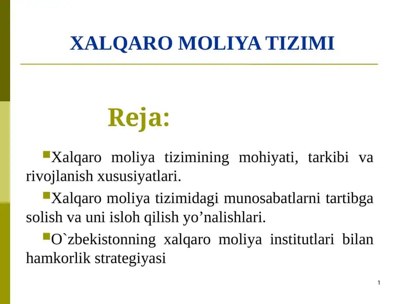 Xalqaro moliya tizimi