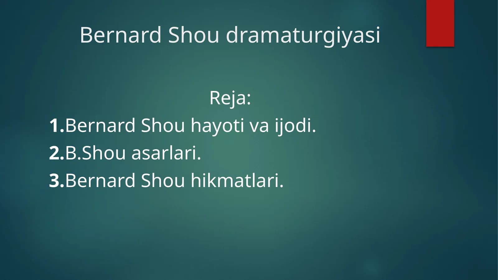 Bernard Shou dramaturgiyasi