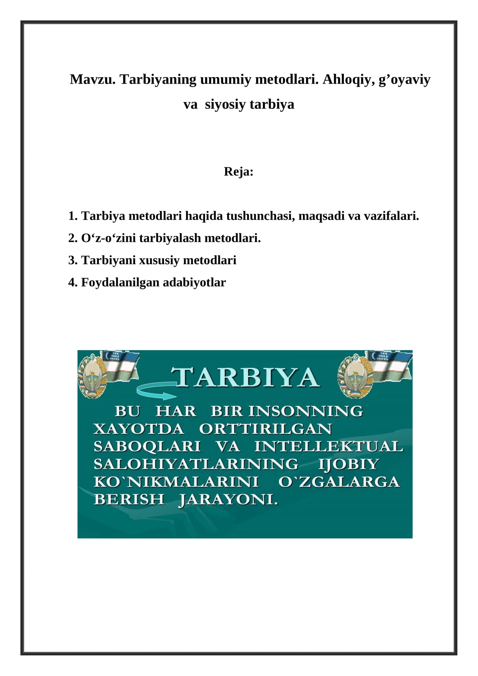 Tarbiya metodlari