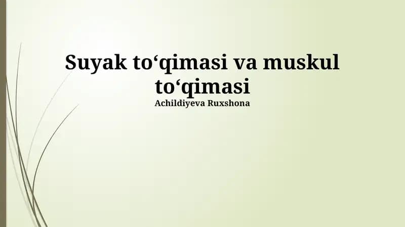 Suyak to'qimasi va muskul to'qimasi