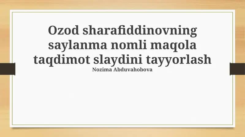 Saylanma nomli maqola taqdimot slaydi