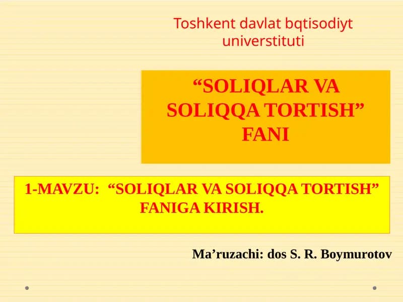 SOLIQLAR VA SOLIQQA TORTISH
