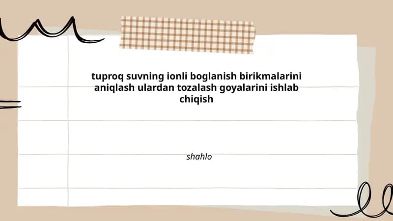 Ionli bog'lanish birikmalarni aniqlash metodlari