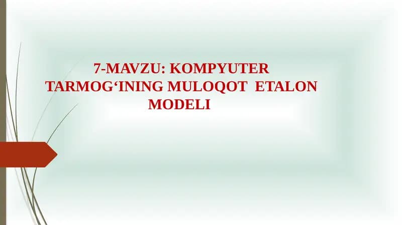 Kompyuter tarmoqining Muloqot Etalon Modeli