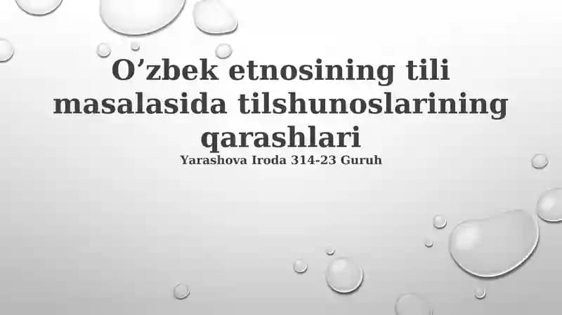 Oʻzbek etnosining tili masalasida tilshunoslarining qarashlari