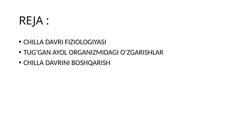 Chilla Davri Fiziologiyasi