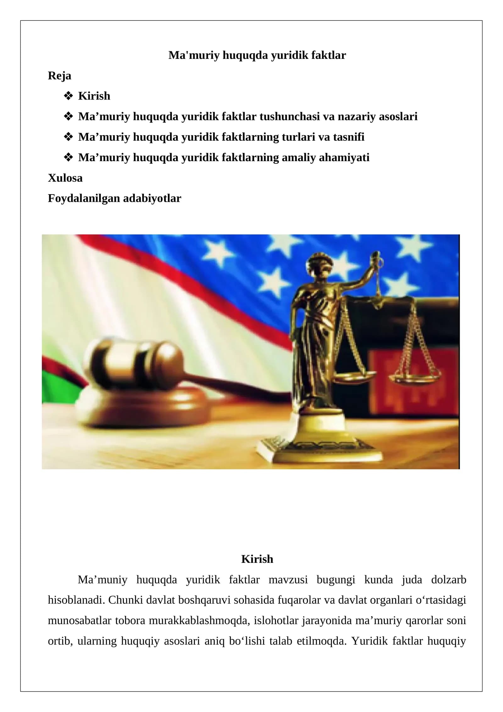 Ma'muriy huquqda yuridik faktlar
