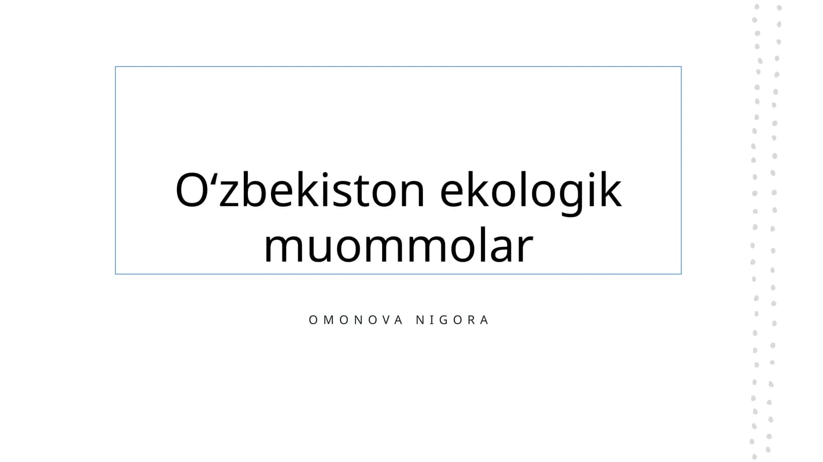 Oʻzbekiston ekologik muommolar