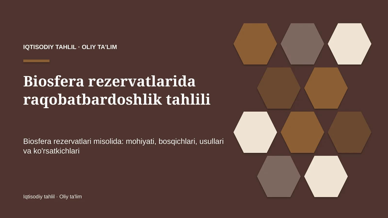Biosfera rezervatlarida raqobatbardoshlik tahlili