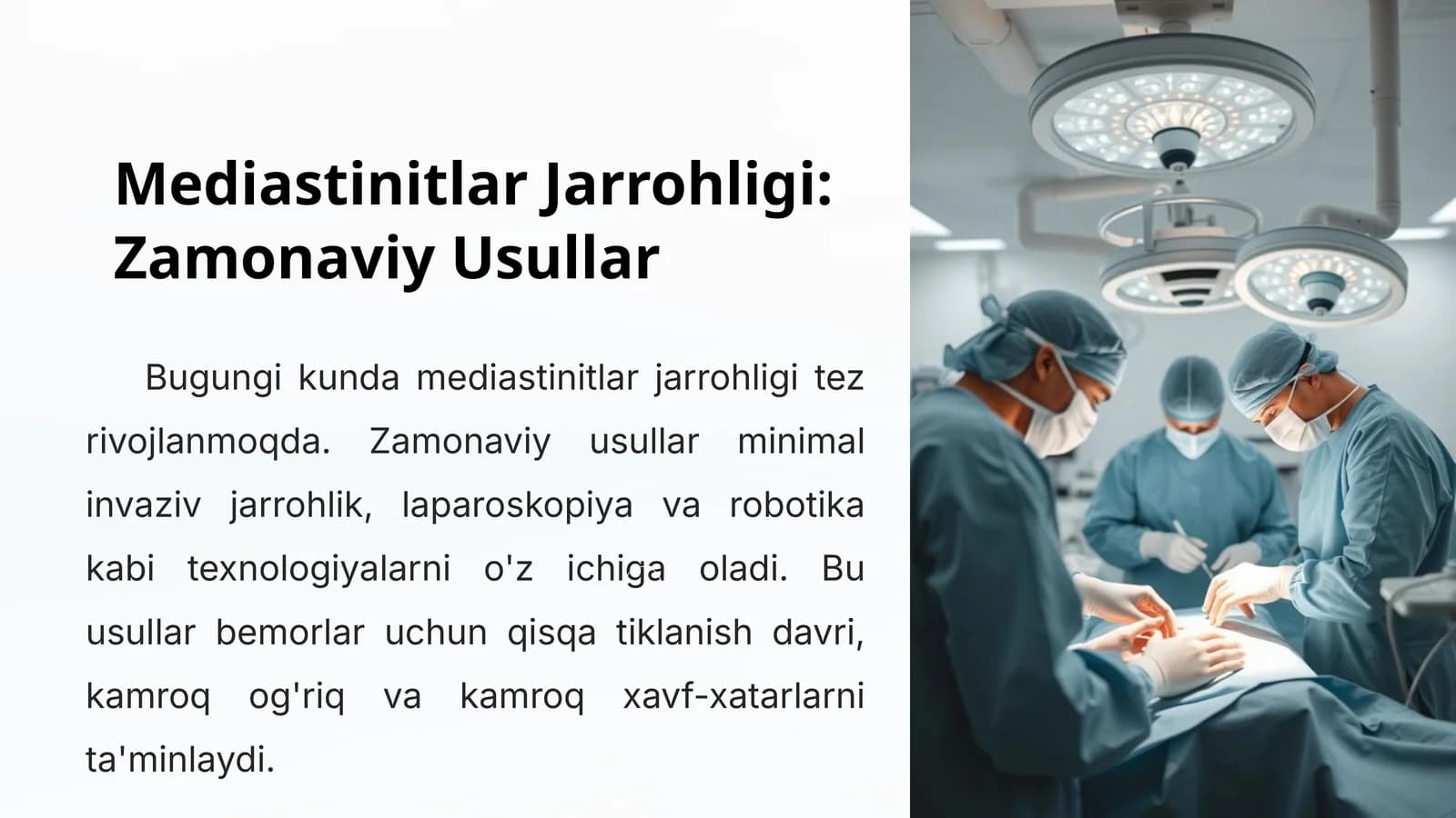 Mediastinitlar Jarrohligi: Zamonaviy Usullar