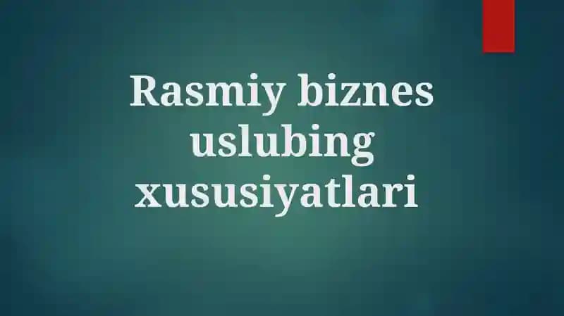 Rasmiy biznes uslubi