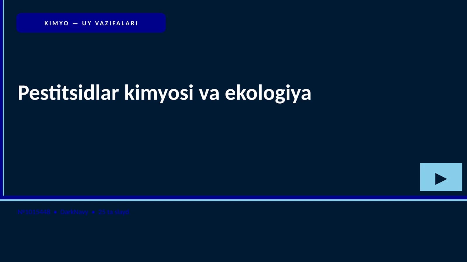 Pestitsidlar kimyosi va ekologiya