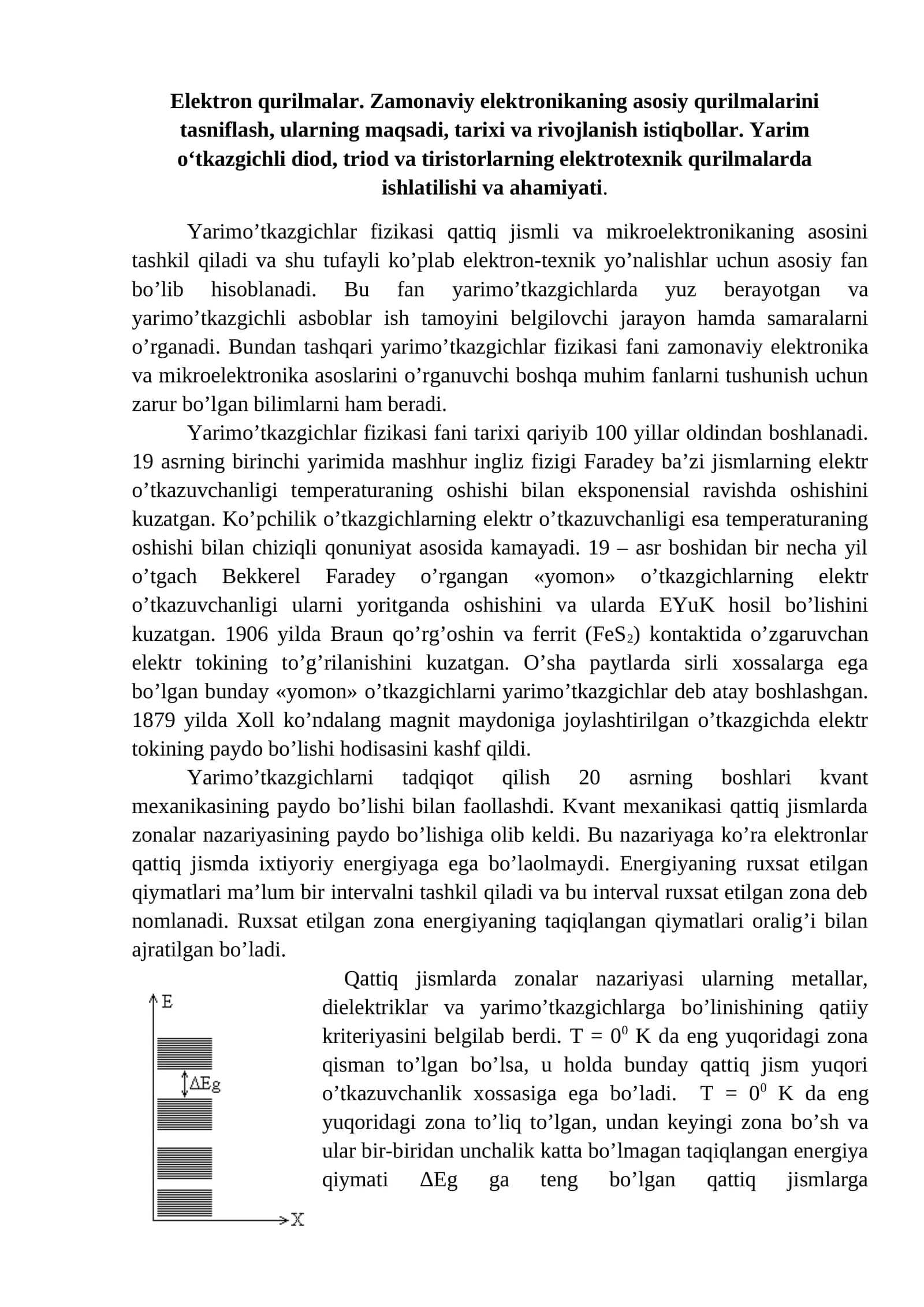 Yarimo’tkazgichlar fizikasi