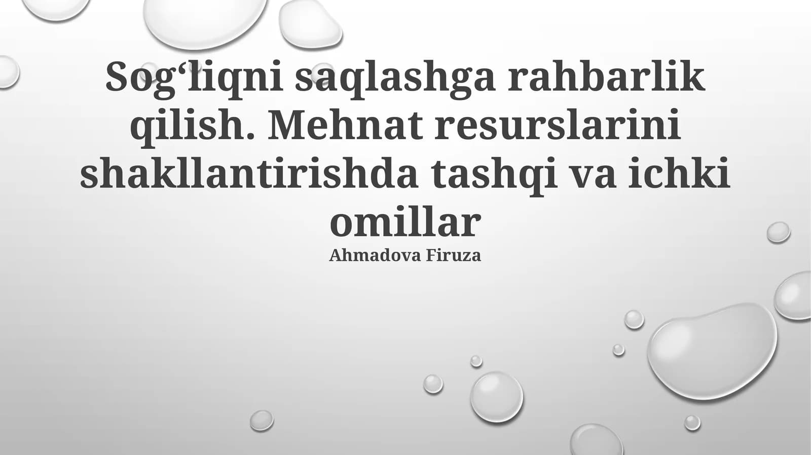 Sogʻliqni saqlashga rahbarlik qilish