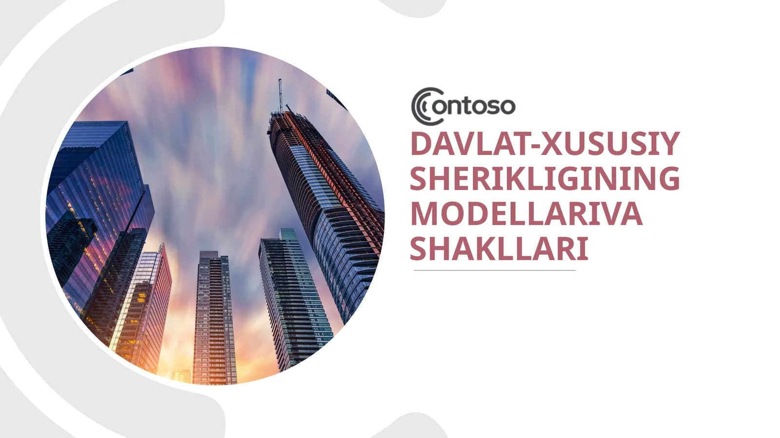 Davlat xususiy sherikligining modellari va shakllari