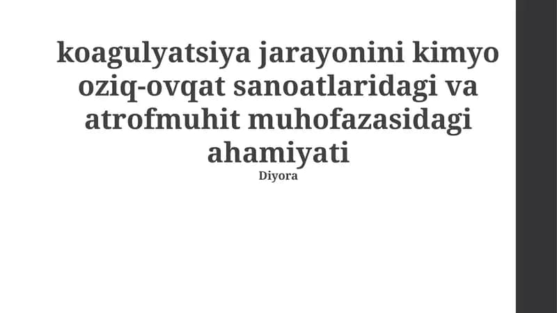 Koagulyatsiya jarayonlari