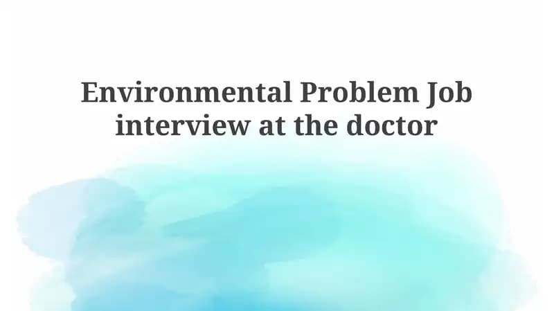Environmental Health Crisis: The Doctor's Role