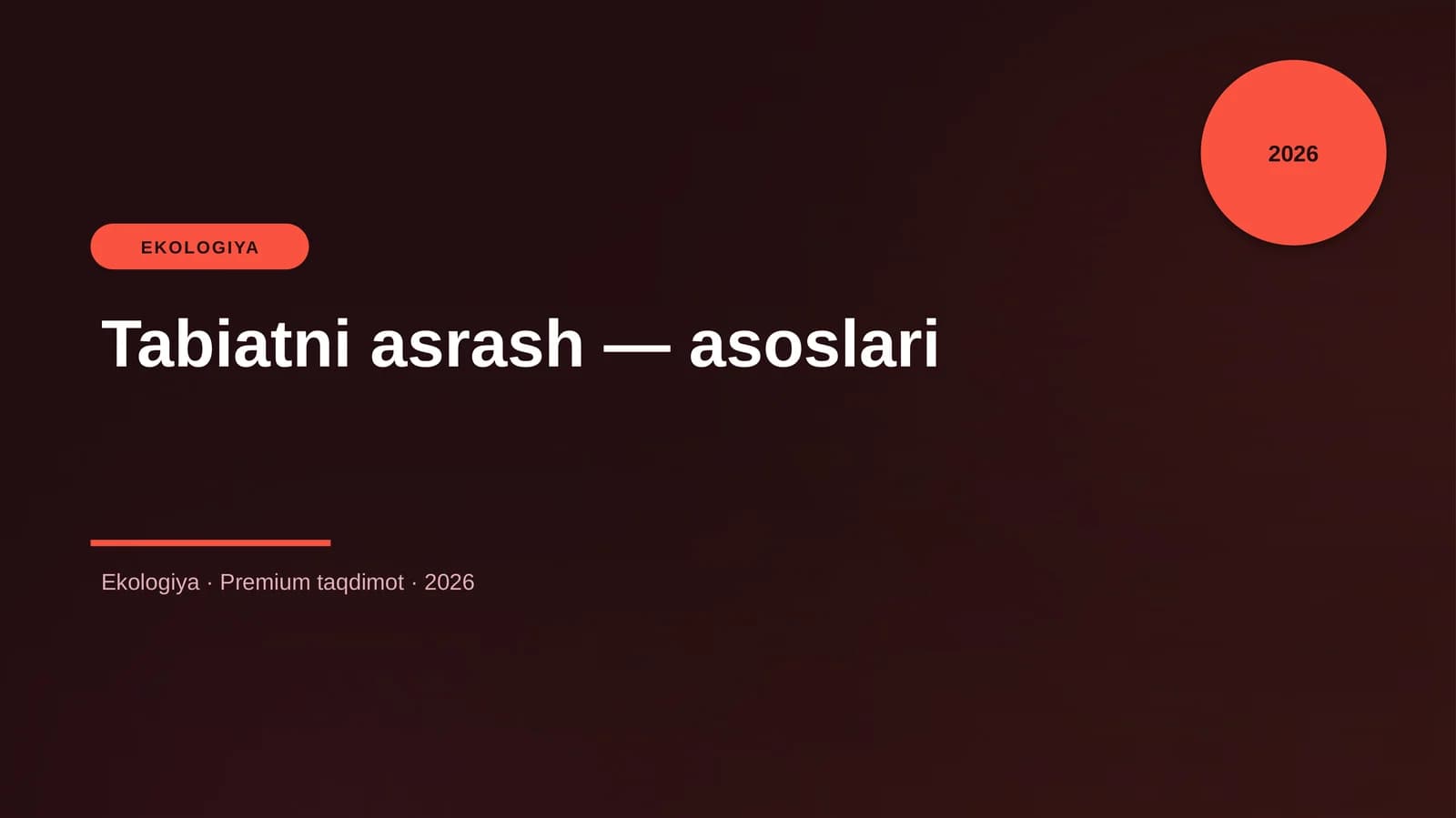 Tabiatni asrash — asoslari