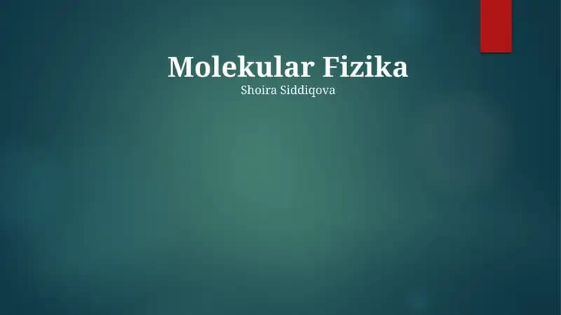 Molekular Fizika