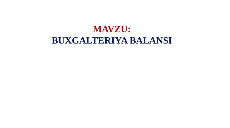 BUXGALTERIYA BALANSI