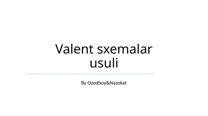 Valent sxemalar usuli