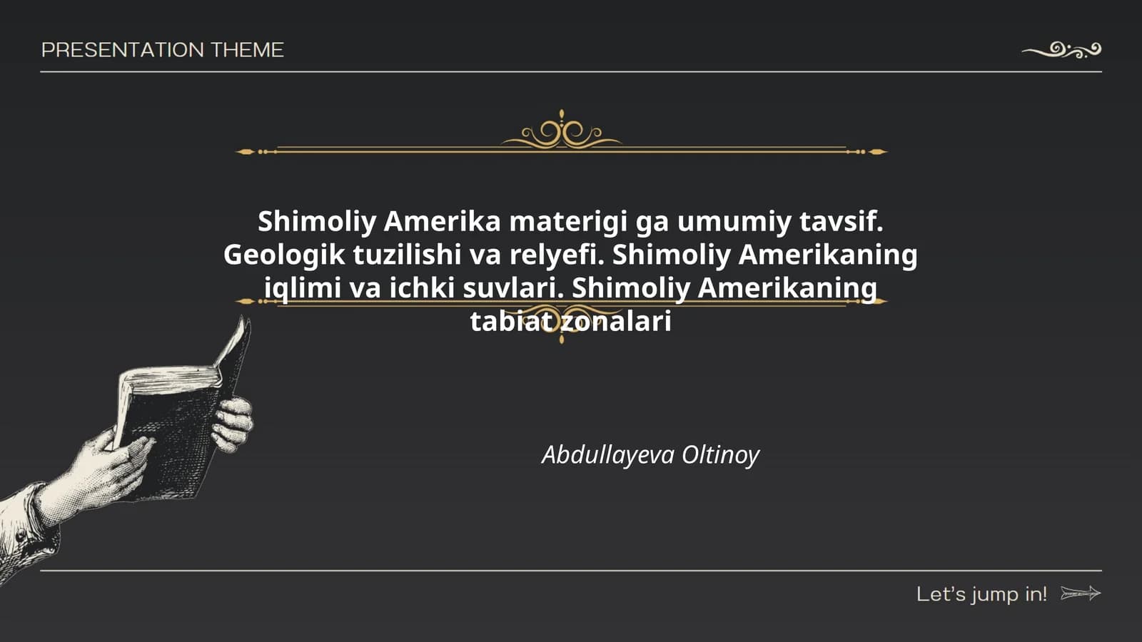 Shimoliy Amerika materigi ga umumiy tavsif. Geologik tuzilishi va relyefi. Shimoliy Amerikaning iqlimi va ichki suvlari. Shimoliy Amerikaning tabiat zonalari Abdullayeva Oltinoy