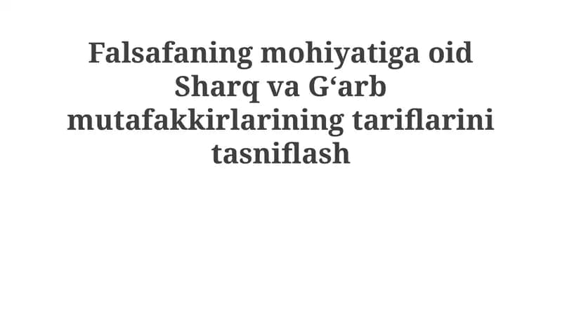 Falsafaning Mohiyati
