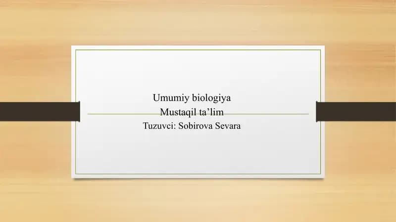 Umumiy biologiya