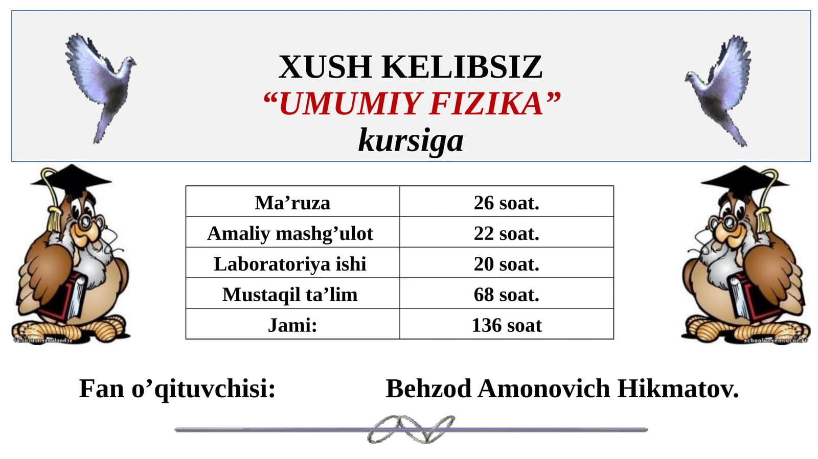 UMUMIY FIZIKA kursiga