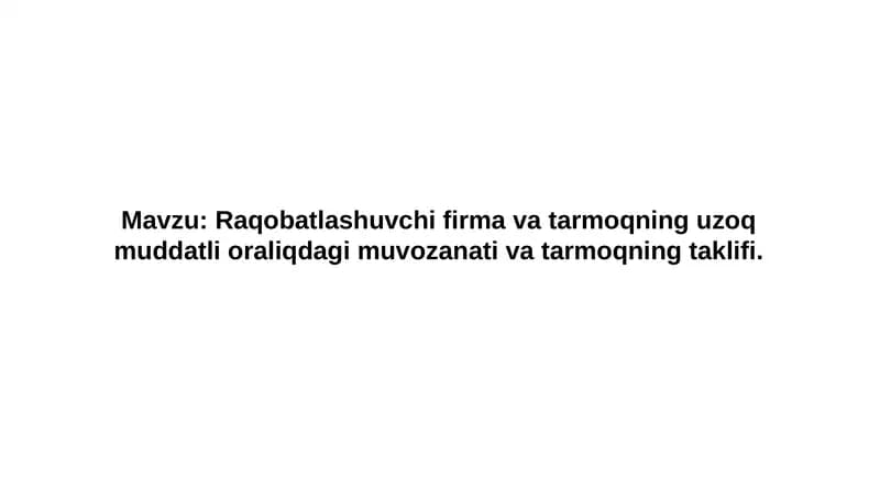Uzoq muddatli oralig'a