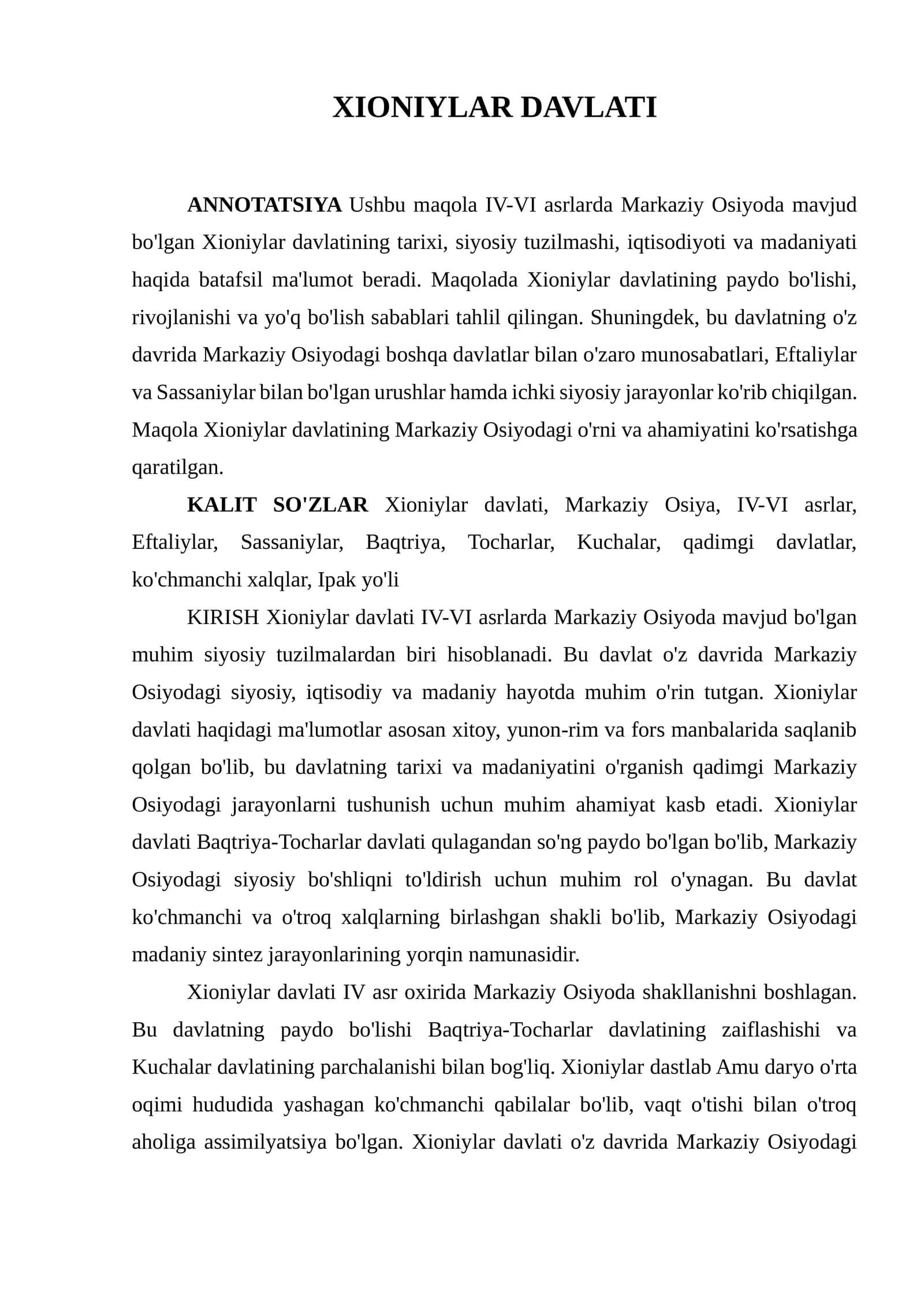 XIONIYLAR DAVLATI